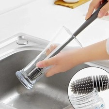 Silicone Bottle Brush   Long Handle Milk Bottle, Glass  Cup Cleaner Tool