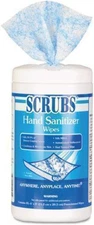 Hand Sanitizing Wipes, S.C.R.U.B.S. - Blue/White, 6 per Carton
