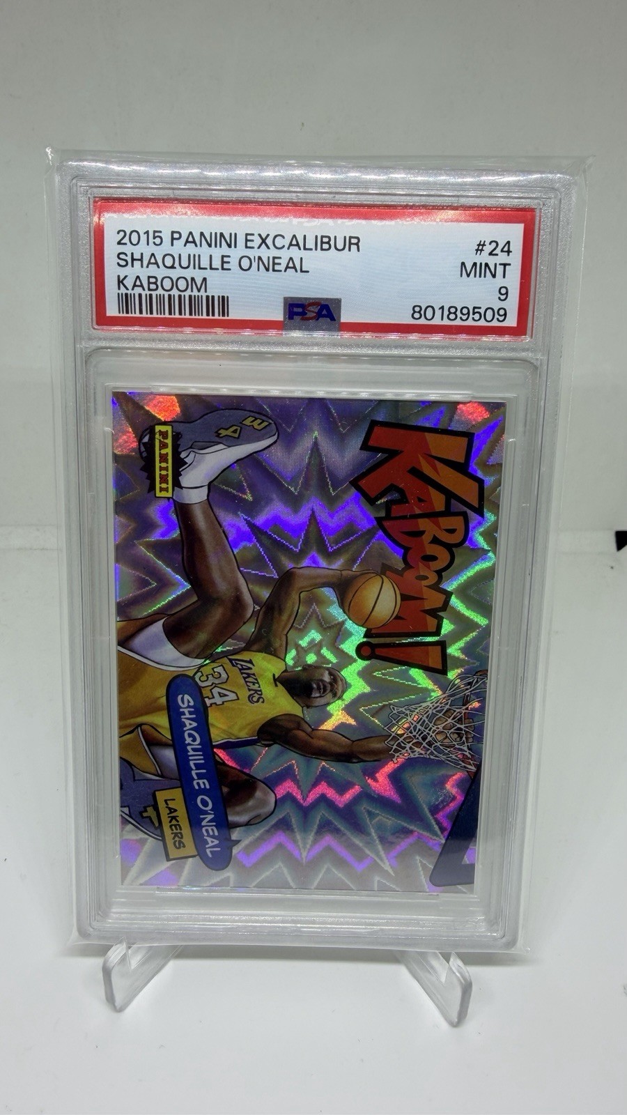 2015 Panini Excalibur Kaboom! Shaquille O’Neal #24 PSA 9