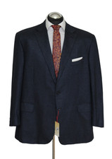 Brioni Sakko Gr. 62 Seide Kaschmir 3roll2 Blau ZART handgenäht BRUNICO ca. 6829€