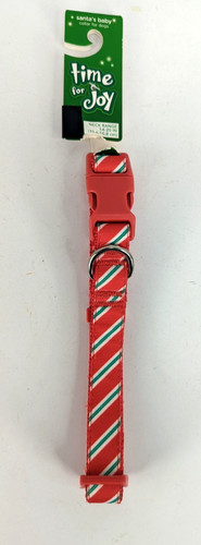 Dog/Pet Christmas Holiday Cany Cane Strip Adjustable Dog Collar