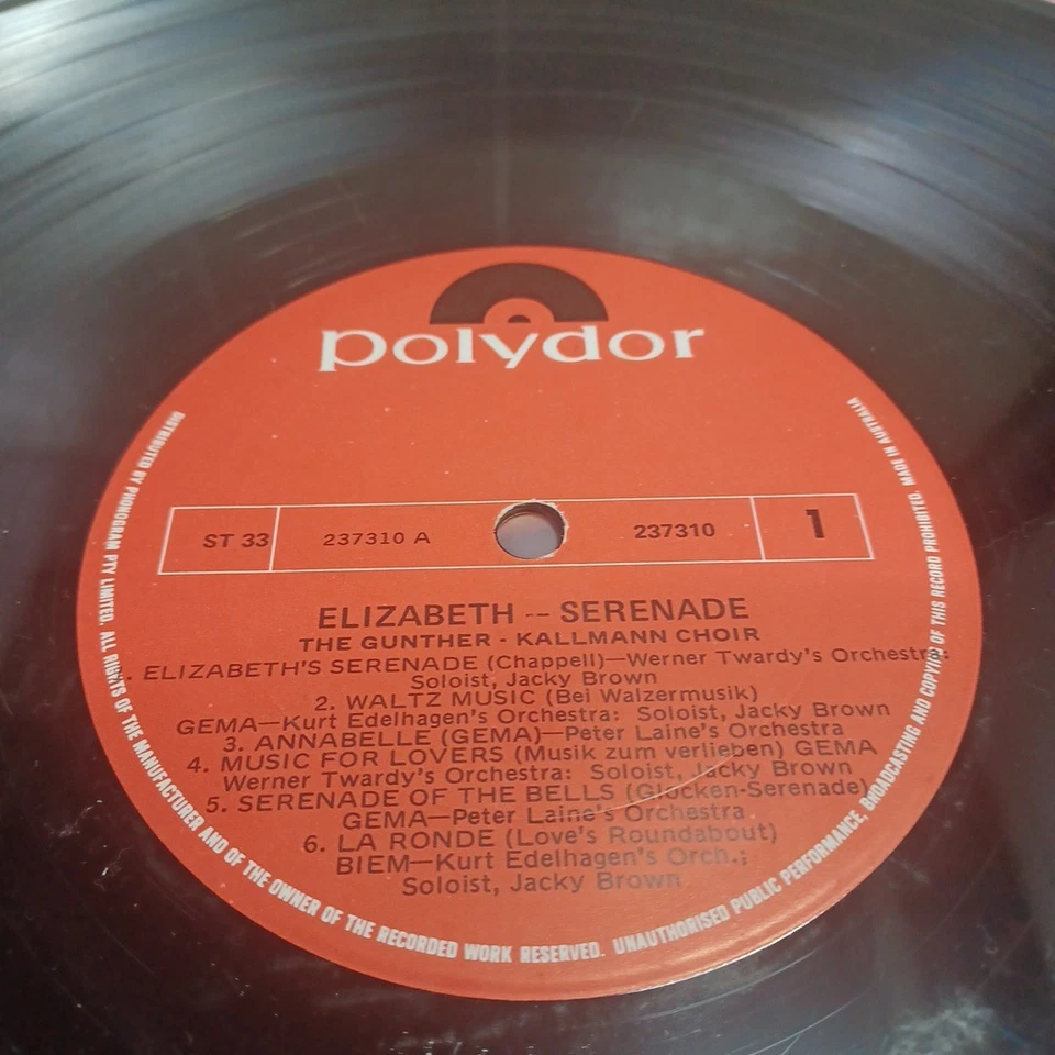 12 " LP Vinyl Günther Kallmann Choir – Elisabeth Serenade  - Image 3 of 4