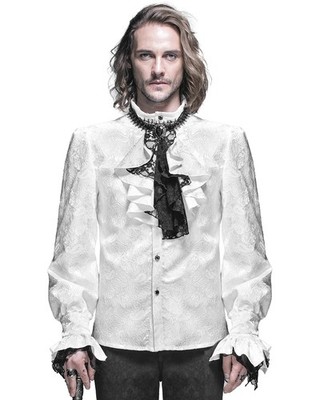 Devil Fashion Mens Gothic Shirt Top White Steampunk Regency
