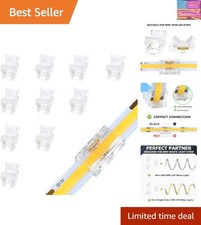 LED Connectors 2Pin 8mm, 10 PCS Strip to Strip Connector Transparent Solderle...