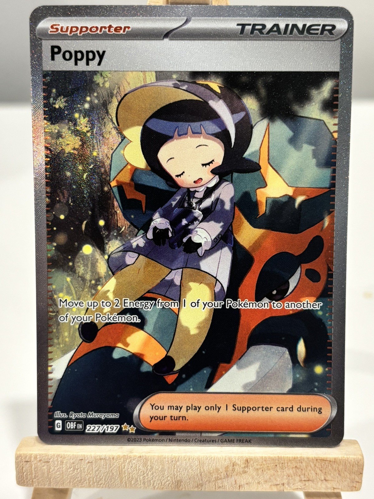 Poppy 227/197 Special Illustration Rare Obsidian Flames Pokemon Holo Near Mint