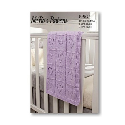 Strickanleitung für Baby Herz Design Decke, Doppelstrick, KP594