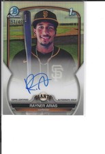 RAYNER ARIAS 2023 BOWMAN CHROME AUTOGRAPHED REFRACTOR 1ST,S/P CARD,499