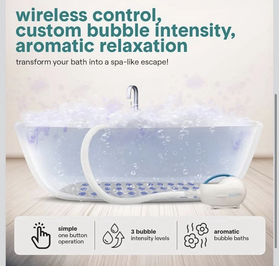 Tapete de banho SereneLife bolha, tapete de banheira antiderrapante com controle remoto - Imagem 3 de 4