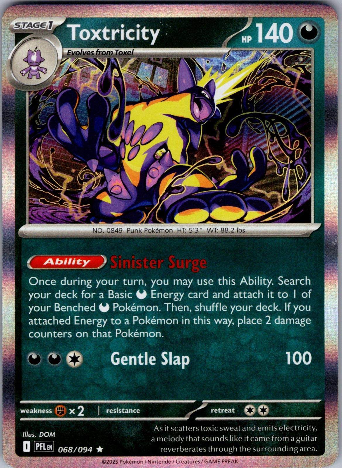Toxtricity Phantasmal Flames 068/094 Rare Holo Pokemon Near Mint