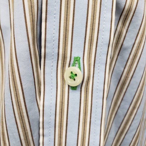 J. McLaughlin Shirt Men XL Blue Striped Flip Cuff Contrast Collar Button down - Picture 11 of 11