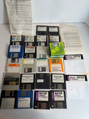 Vintage 3.5'' Floppy Disks & Roland MIDI Disks Huge Lot   46 Pcs