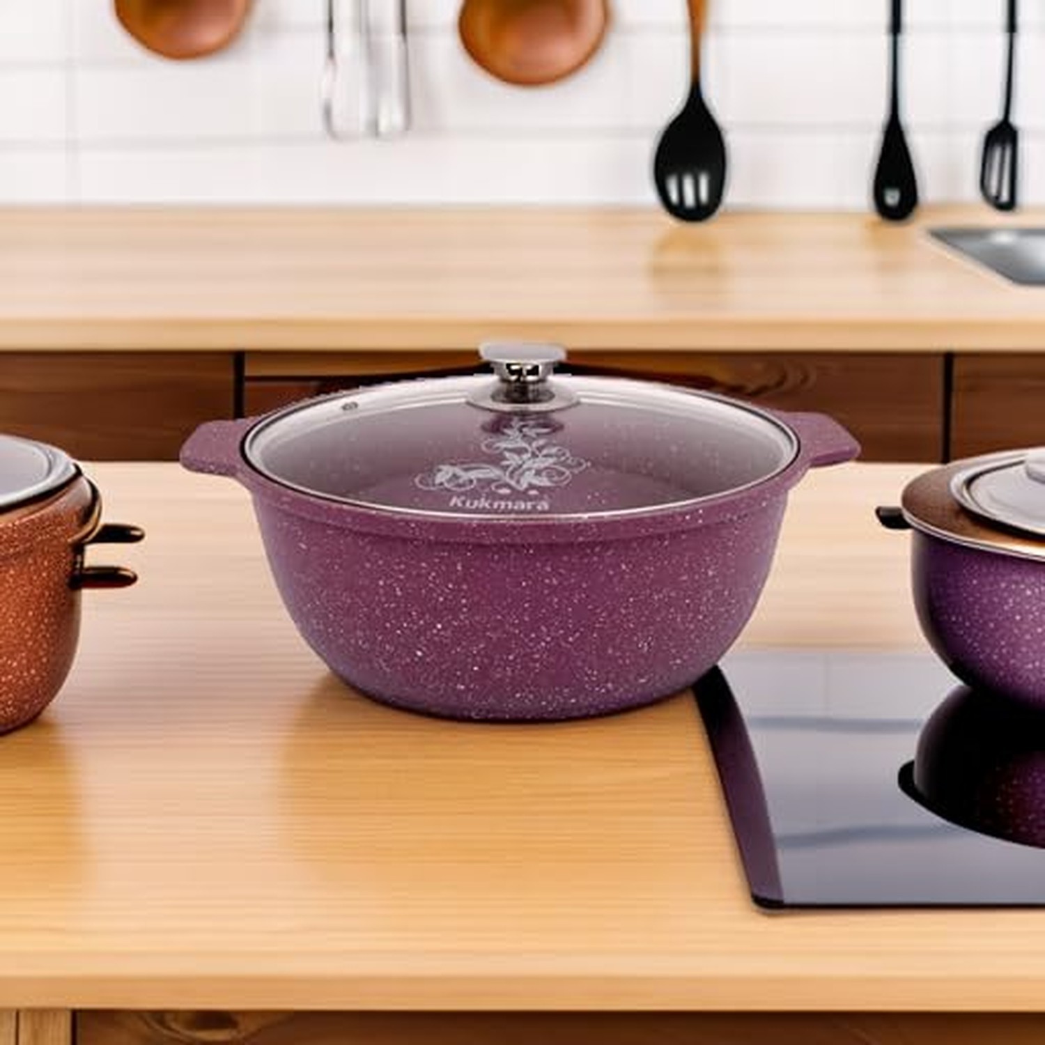 Cooking Pot Aluminum Dutch Oven Pot with Glass Lid 135.26 oz. (4 L) (mystery)...