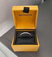 Goldsmiths Platinum Gold 0.2ct Diamond Stacker Eternity Ring Size P 2mm