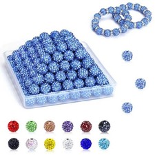 10mm Clay Rhinestone Beads for Jewelry Making, 100 Pcs Baseball Beads for B...