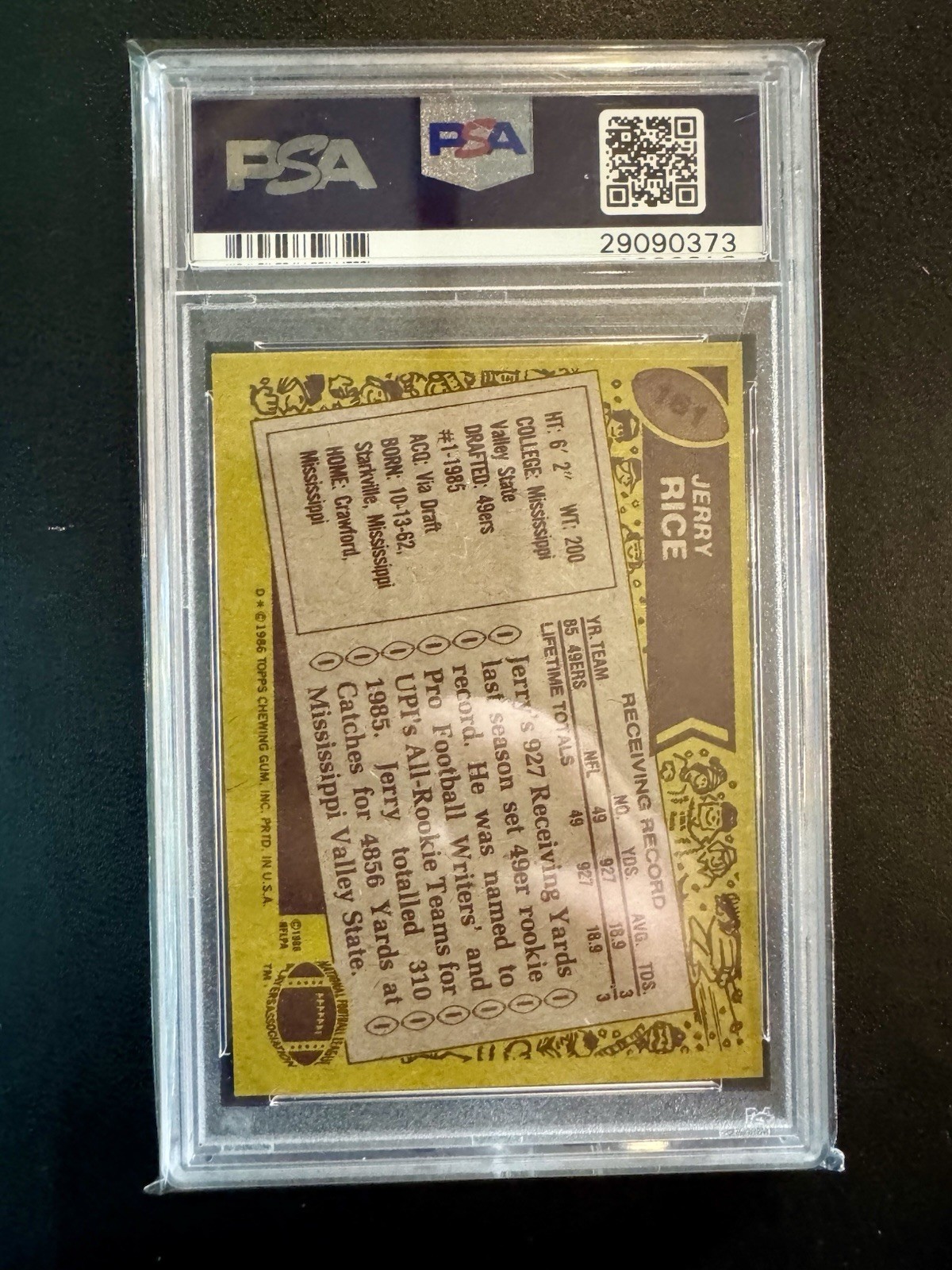 1986 Topps Jerry Rice ROOKIE PSA 8 RC 49ers 🔥💪📈 #161 view 4