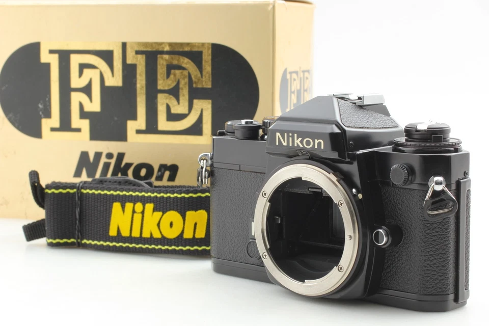 Late [ MINT in Box w/ Strap] Nikon FE Black SLR 35mm Film Camera Body From JAPAN - Image 4 of 4