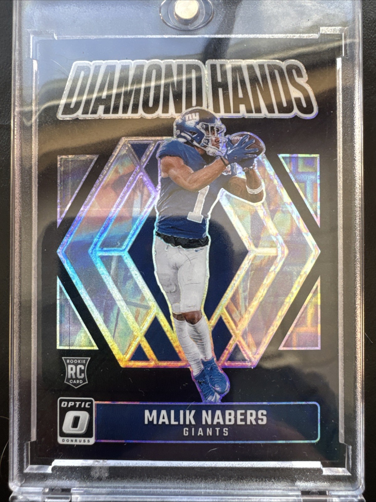 2024 Optic Malik Nabers Black Pandora /25 Diamond Hands Rc