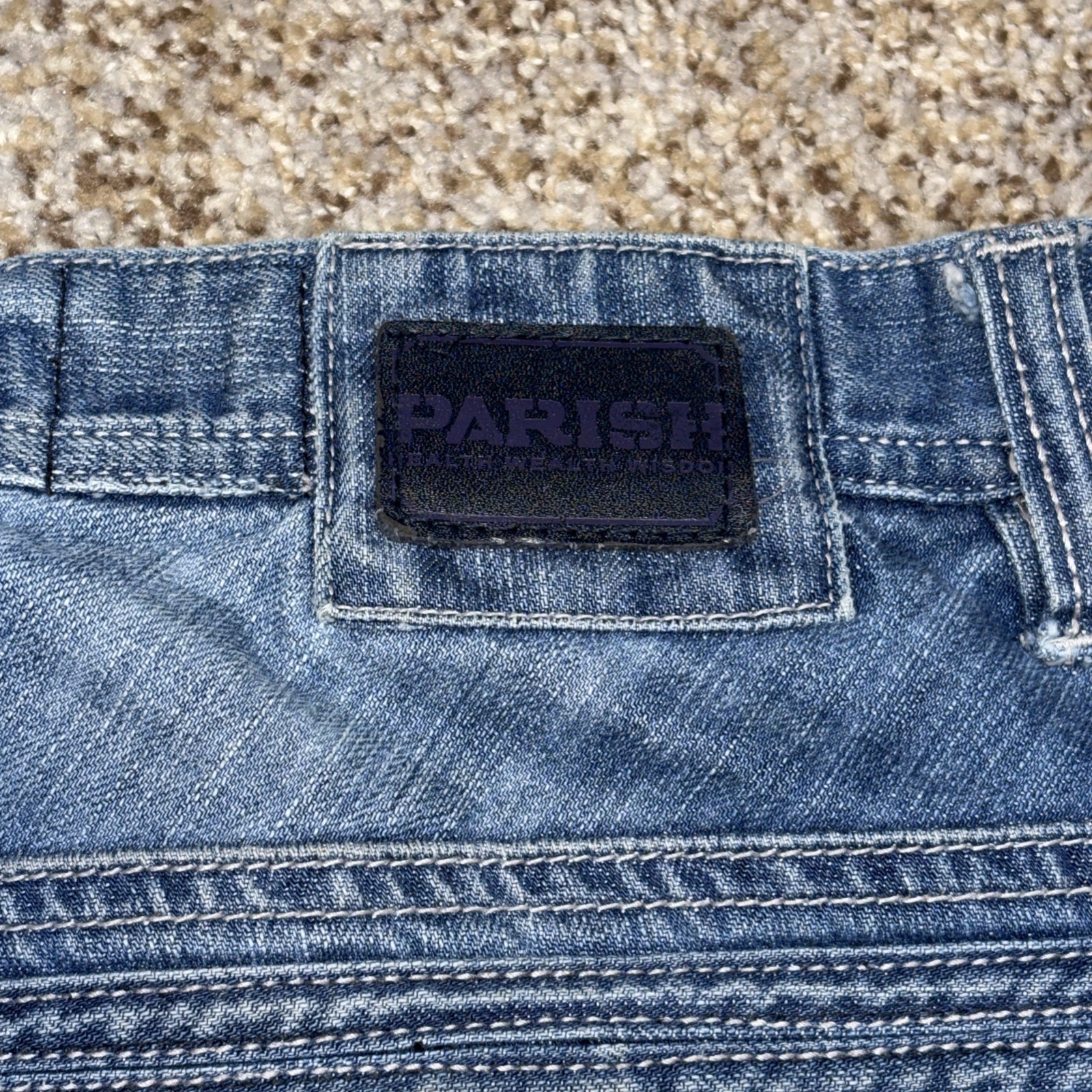 Parish Nation Baggy Hip Hop Jeans Button Fly Size 38 Fits 38 X 32.5 - View 18