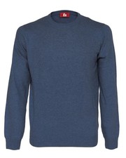 NWT EZZELINO SWEATER wool cashmere crewneck blue 2-ply luxury Italy M