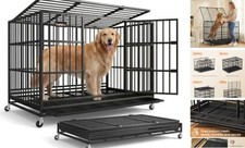 Heavy-Duty Dog Crate, 5-Minute Quick 48.0"L x 29.5"W x 34.6"H Ink Black