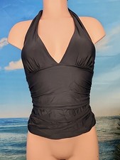 NWT Cupshe One Piece Tankini Top Extra Small Black Halter