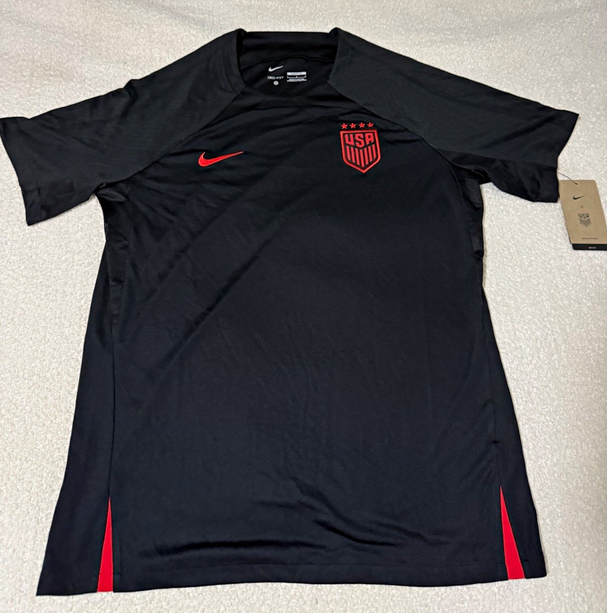 Nike USA National Team Soccer Jersey Black/Red Short Sleeve Size L
