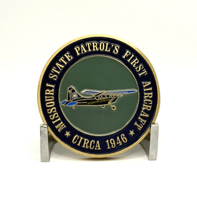 CHALLENGE COIN - Missouri State Patrol's First Aircraft Fist Pilot Wings