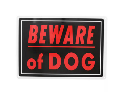 Beware of Dog Sign 10''x14''   Heavy Duty Aluminum Warning Sign