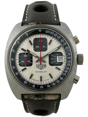Heuer 1614 Handaufzug Herren Chronograph Valjoux 7765 mit Etui, funktioniert