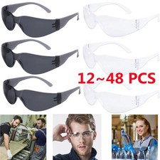 Clear Safety Goggles Anti-Fog & Anti-Scratch Eye Protection Work/Lab Glasses 48X