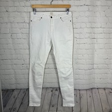 Ann Mashburn Womens White Skinny Jeans Stretch Denim Size 28 Made in USA