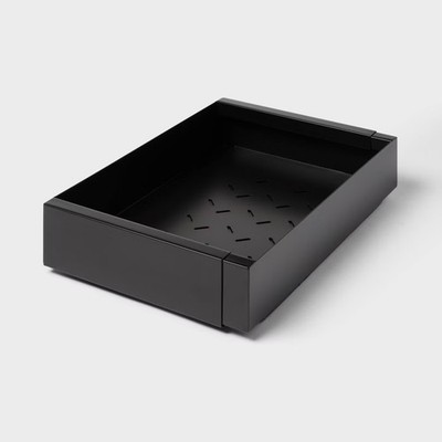 Metal Expandable Pull Out Drawer Adhesive Black - Brightroom