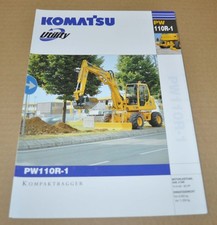 Komatsu PW110R-1 Wheel Excavator Bagger Brochure Prospekt DE
