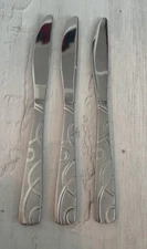Cambridge Conquest Stainless Steel Flatware Dinner Knives Lot Of 3