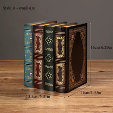 Retro Style Wooden Book-Shaped Storage Box | with Lid & Stackable Design, Exquis
