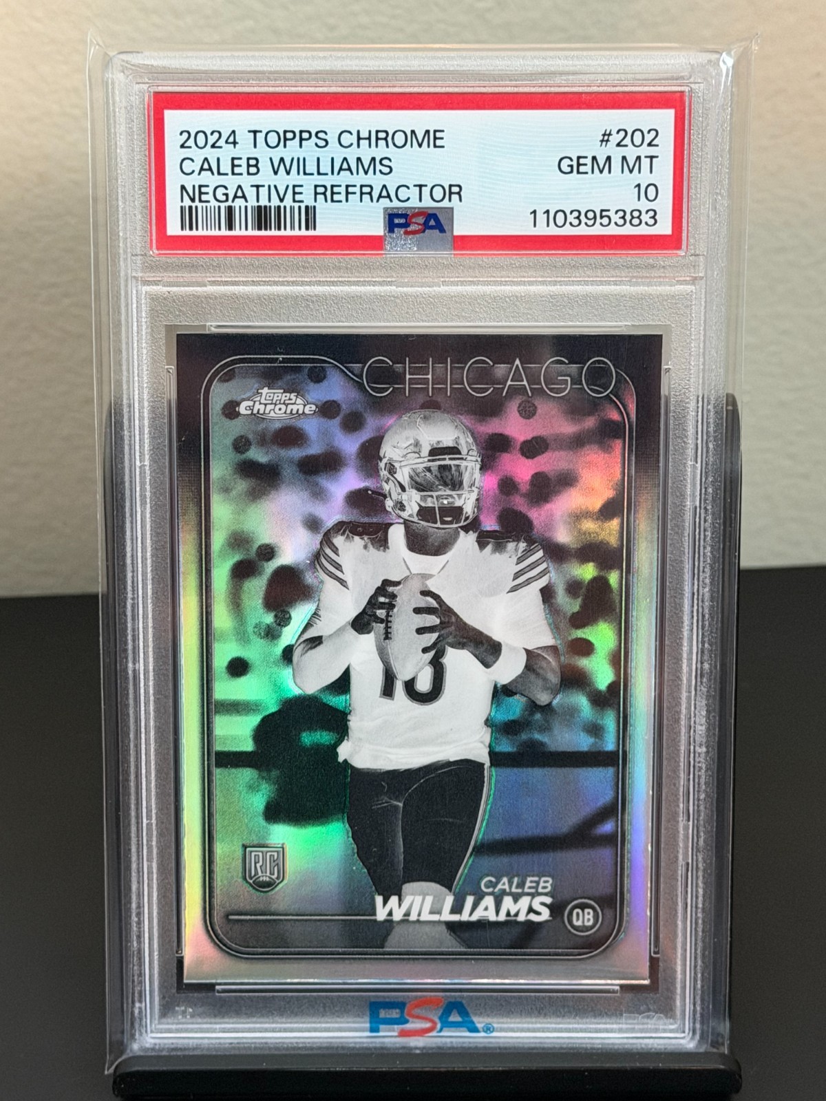 Caleb Williams Topps Chrome #202 Negative Refractor