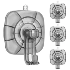 22 lb Heavy Duty Suction Cup Hooks 4 Pack - 360° Rotating Shower Hooks for