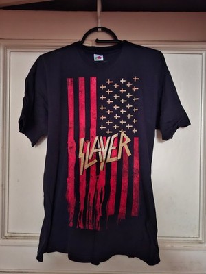 SLAYER - American Flag TS L RAR TESTAMENT METALLICA MEGADETH KREATOR