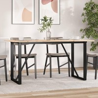 Esstisch O-Gestell 160X80X75 Cm Massivholz Kiefer Und Gusseisen