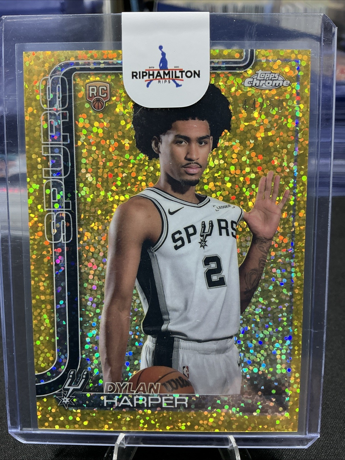 2025-26 Topps Chrome Basketball Dylan Harper Image Variation Gold Speckle /50 RC