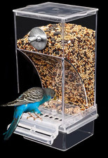Bird Parrot Feeders,No Mess Bird Feeder for Cage,Automatic Acrylic Parakeet Feed