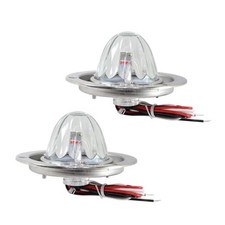 Glass Lens Watermelon Lights Kit, 2PCS LED Side Marker Turn Tail Red Blue