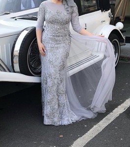 silver grey maxi dress