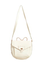 Roberto Cavalli Women's Ivory Leather Saddle Shoulder Bag