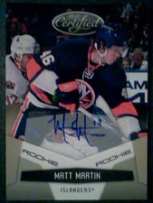 MATT MARTIN  10/11 AUTHENTIC ROOKIE AUTOGRAPH /799 SP