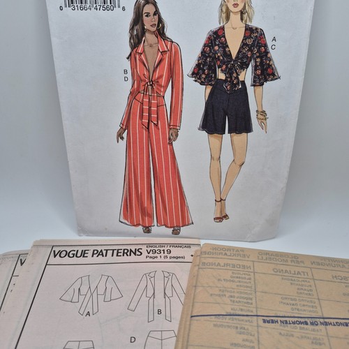 Vogue Patterns V9319 Womens Size 14-22 Top Shorts Pants Sewing Pattern UNCUT - Picture 5 of 6