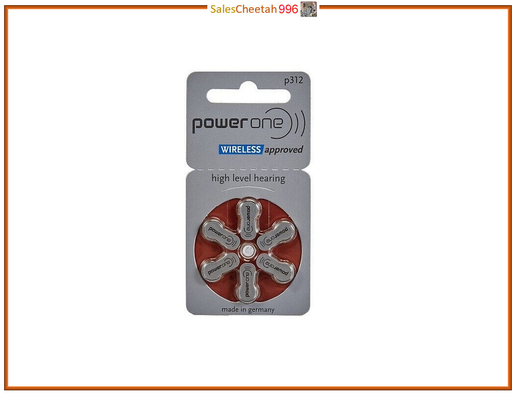 Powerone Size 312 Hearing Aid Batteries Zinc Air P312 Pack of 60 BRAND NEW