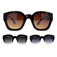 Womens Retro Thick Plastic Horn Rim Hipster Sunglasses