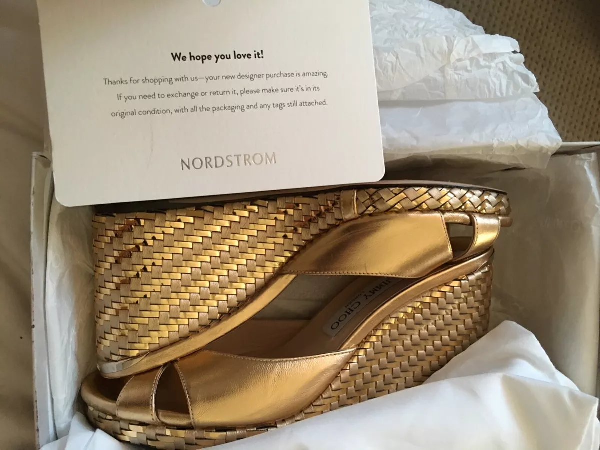 Jimmy Choo Almer Wedge Gold 40 eBay