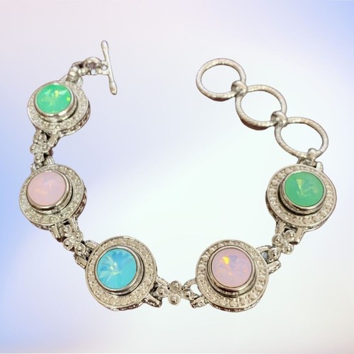 Mini Snap Jewelry Bracelet Silver Tone Toggle fits 5pcs 12mm Ginger Petite Charm - Picture 3 of 6